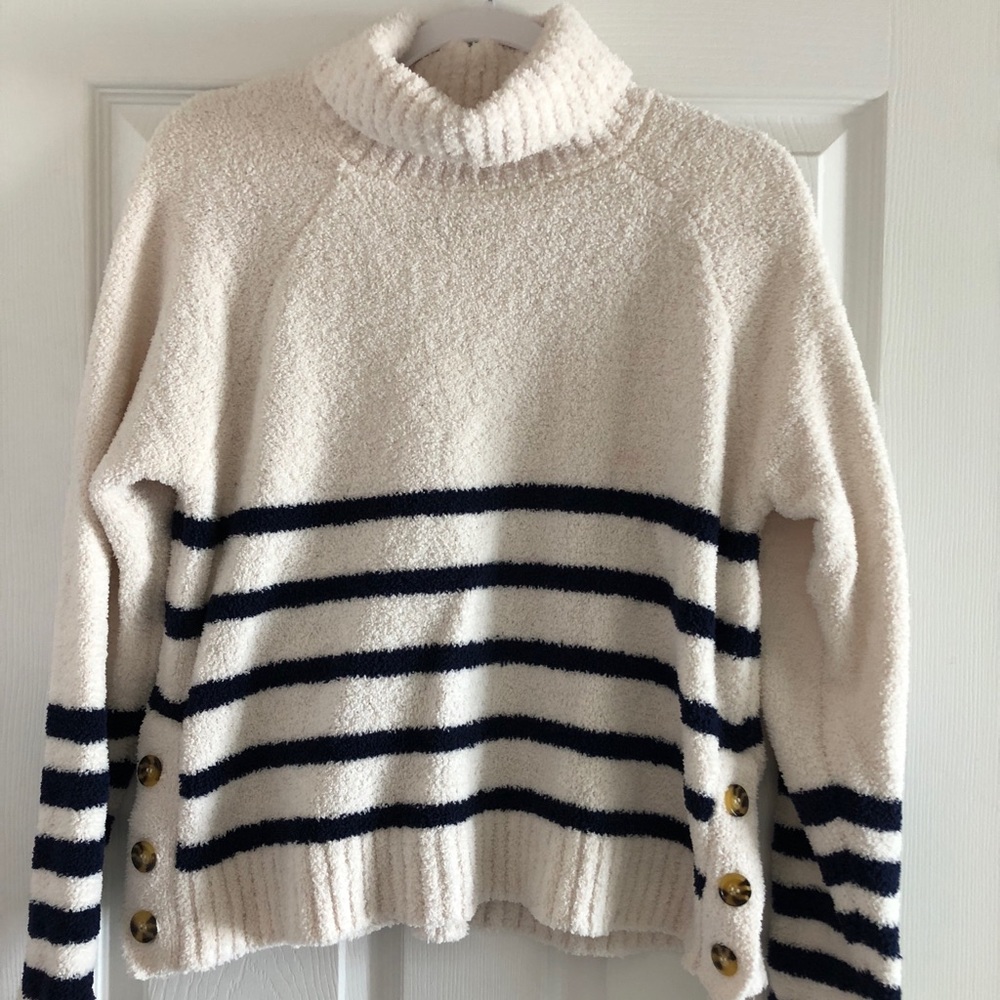 Fuzzy turtleneck sweater